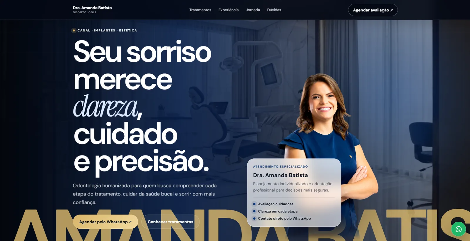 Site do projeto Dra. Amanda Batista