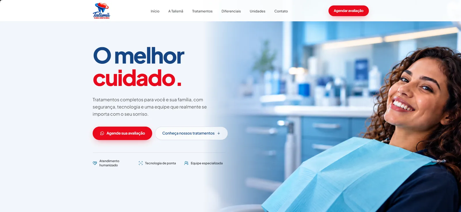 Site do projeto Talismã Clínica Odontológica