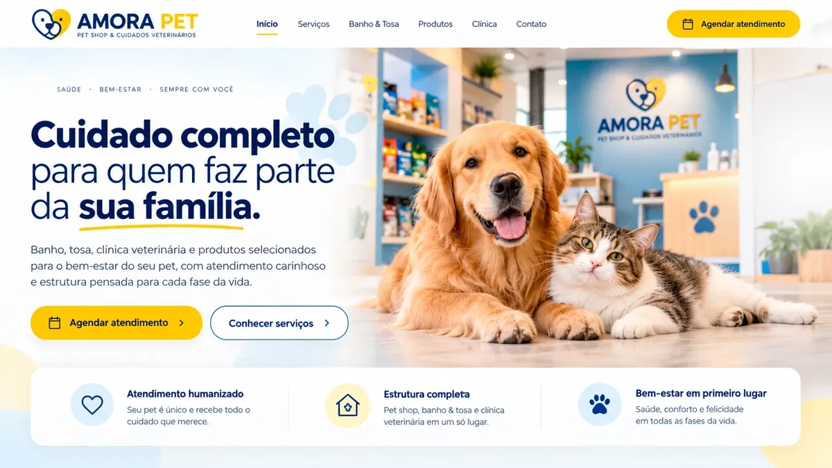 Amora Pet: Pet shop e veterinária · Site