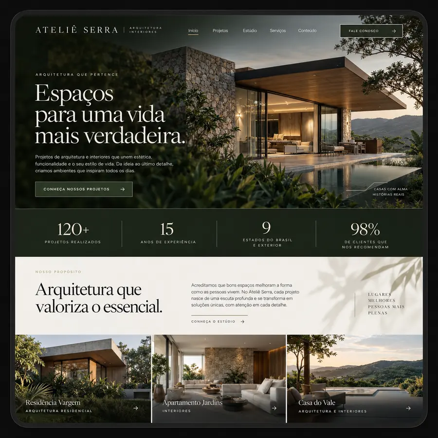 Ateliê Serra: Arquitetura · Site