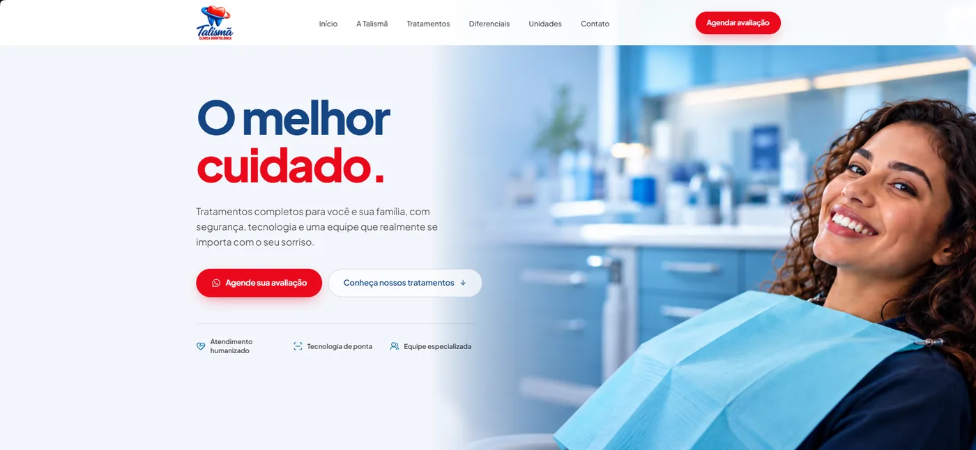 Talismã Clínica Odontológica: Odontologia · Site institucional