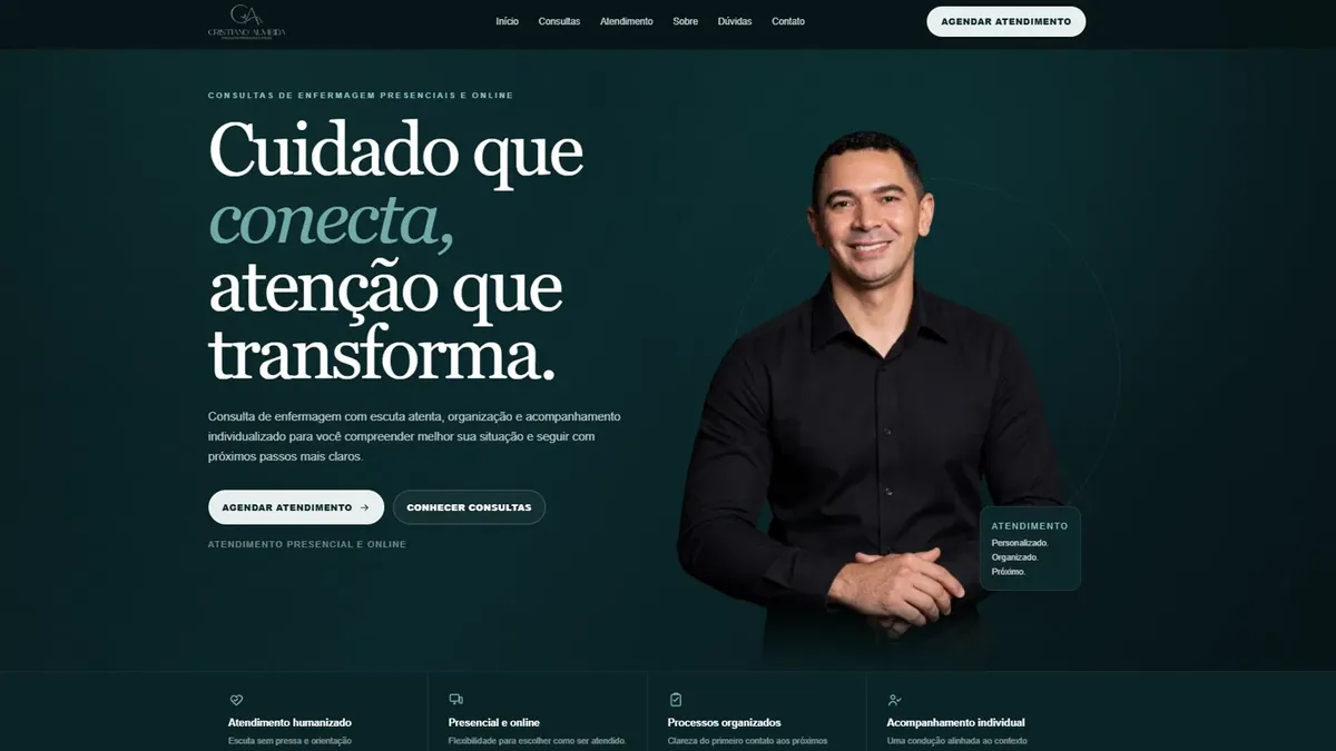 Cristiano Almeida: Enfermagem · Landing page