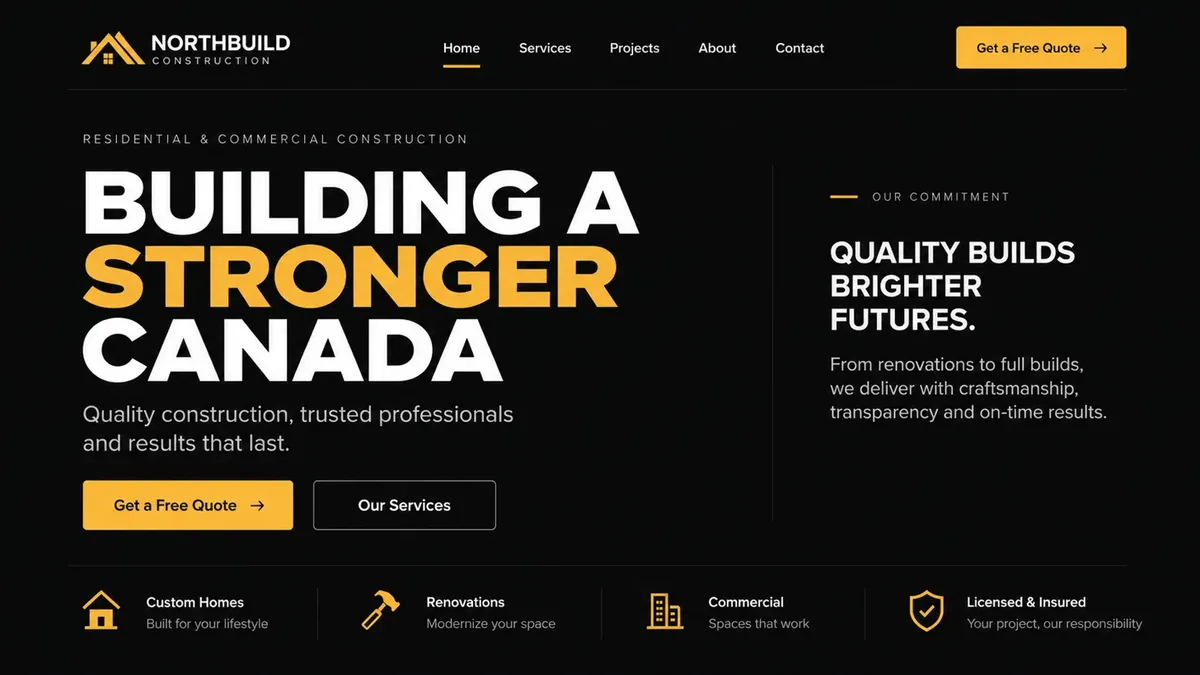 Northbuild Construction: Construção · Site (Canadá)