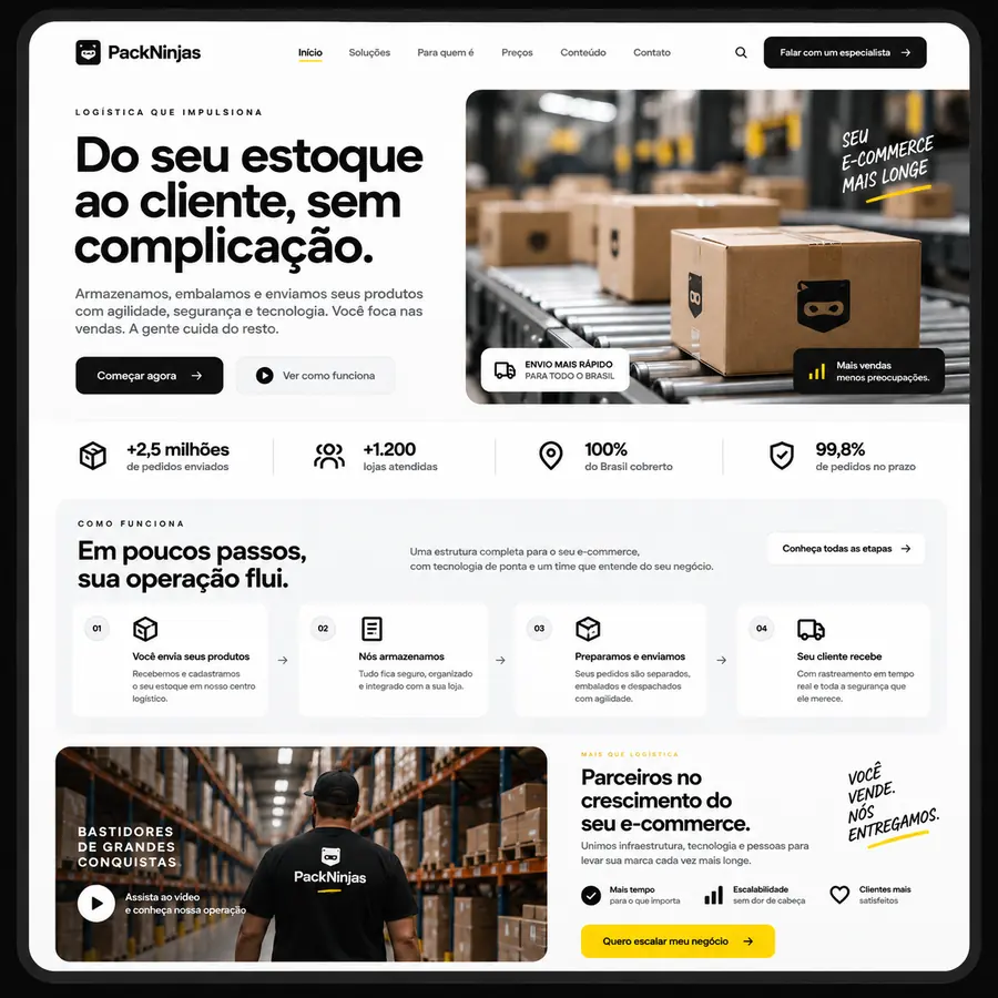PackNinjas: Logística · Landing page